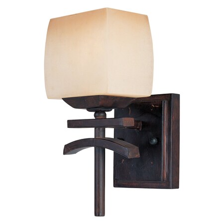 Maxim One Light Wilshire Glass Roasted Chestnut Wall Light 10996WSRC